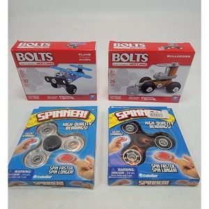 Bolts Race Car & Biplane Erector Building Kits & Spinners Educational Toys Fun